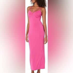 Pink BCBGeneration Womens V Neck Multi Strap Maxi Dress